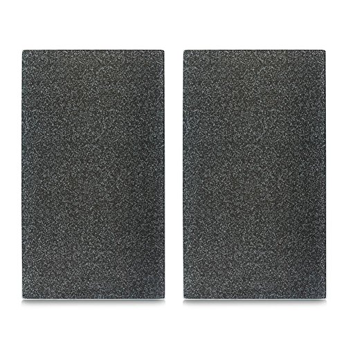 Herdabdeck-/Schneideplatten-2er Set- „Granit“ – anthrazit – Kochfeldabdeckung – Schneidebrett – Spritzschutz aus Glas – 30 x 52 cm - 1